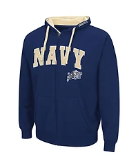 Men's Colosseum Navy Navy Midshipmen Big and Tall Full-Zip Hoodie