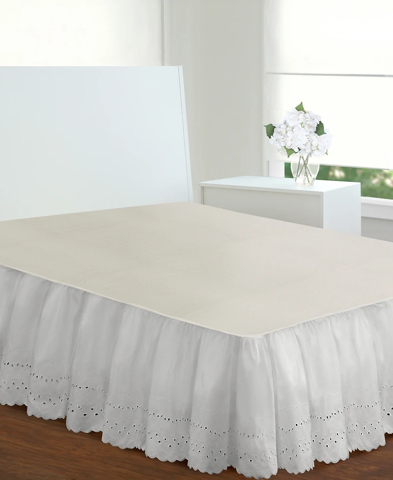 Fresh Ideas Ruffled Eyelet 18" Drop Bed Skirt, California King