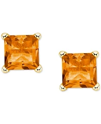 Citrine Square Stud Earrings (5/8 ct. t.w.) 14k Gold