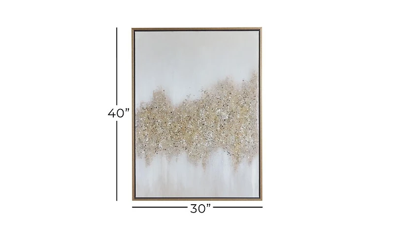 Metal Glam Abstract Framed Wall Art, 30" x 2" x 40"