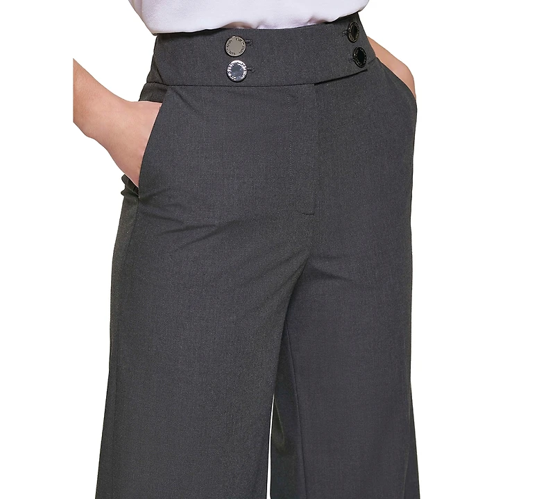 Calvin Klein Women's Whitney Button Front Wide Leg Pants