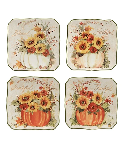 Harvest Morning Canape Plates Set, 4 Pieces