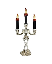 Dripping Candle Skeleton Halloween Candelabra, 14.5"