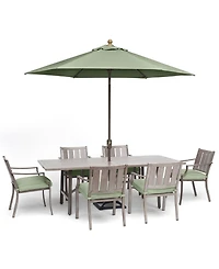 Wayland Outdoor Aluminum 7-Pc. Dining Set (84" x 42" Rectangle Dining Table & 6 Dining Chairs) with Sunbrella Cushions, Created for Macy's