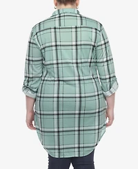 White Mark Plus Plaid Tunic Top
