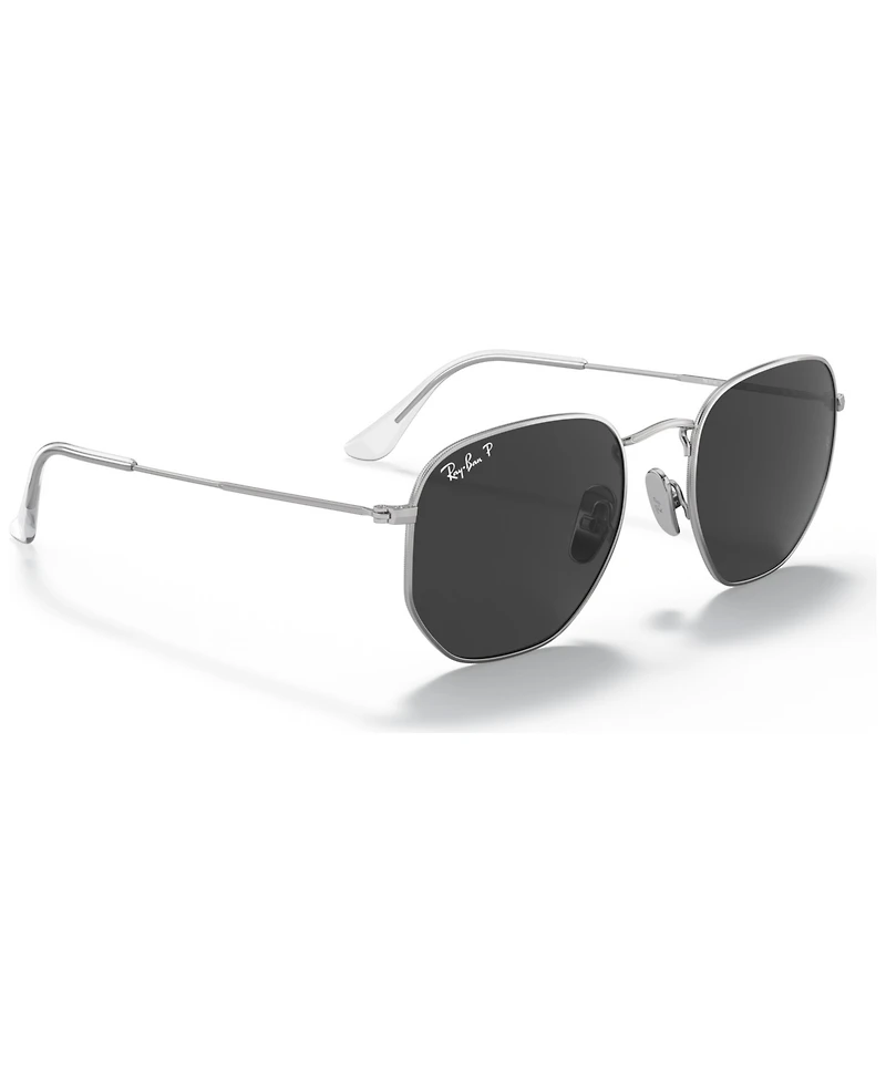 Ray-Ban Unisex Titanium Polarized Sunglasses, RB8148 Hexagonal