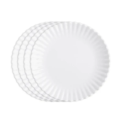 Q Squared Melamine Patio Luxe Lightweight 11" Dinner Plates, Set of 4