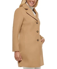 Calvin Klein Womens Single-Breasted Wool Blend Coat
