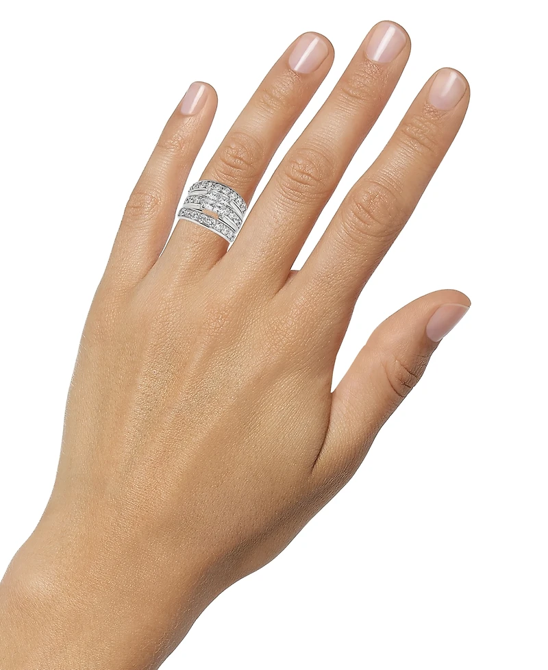 Diamond Princess & Round 3-Pc Bridal Set (4 ct. t.w.) in 14k White Gold