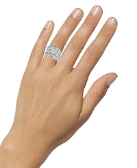 Diamond Princess & Round 3-Pc Bridal Set (4 ct. t.w.) in 14k White Gold