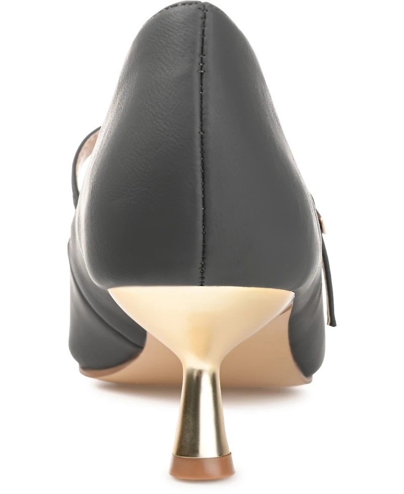 Journee Collection Women's Manza Pointed Toe Mary Jane Kitten Heel Pumps