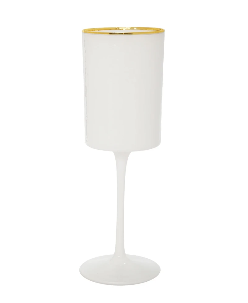 Classic Touch Square Shaped Wine Glasses with Rim 6 Piece Set, Service for 6