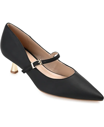 Journee Collection Women's Manza Pointed Toe Mary Jane Kitten Heel Pumps
