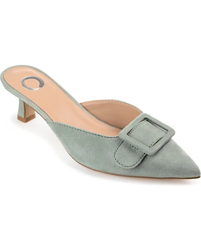 Journee Collection Women's Vianna Buckle Slip On Heels