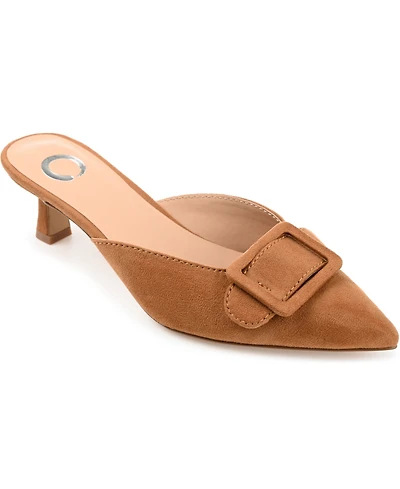 Journee Collection Women's Vianna Buckle Slip On Heels