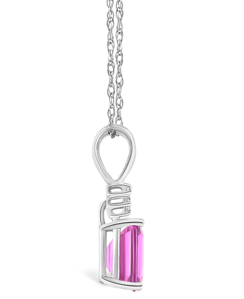 Pink Topaz (1 ct. t.w.) and Diamond Accent Pendant Necklace in 14K White Gold or 14K Yellow Gold