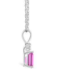 Pink Topaz (1 ct. t.w.) and Diamond Accent Pendant Necklace in 14K White Gold or 14K Yellow Gold