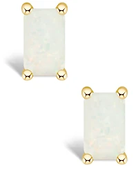 Opal (1/3 ct. t.w.) Stud Earrings 14K White Gold or