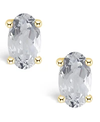 White Topaz (1/2 ct. t.w.) Stud Earrings 14K Gold or Yellow
