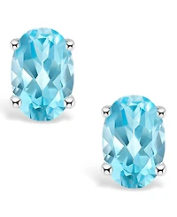 Blue Topaz (1-1/6 ct. t.w.) Stud Earrings 14K Yellow Gold or White