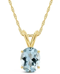Aquamarine Pendant Necklace (1-1/7 ct.t.w) in 14K Yellow Gold