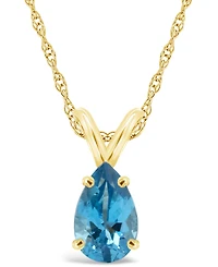Blue Topaz Pendant Necklace (1-3/8 ct.t.w) in 14K Yellow Gold
