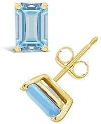 Aquamarine (1 ct. t.w.) Stud Earrings 14K Yellow Gold or White