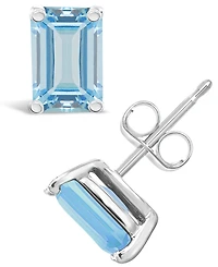 Aquamarine (1 ct. t.w.) Stud Earrings 14K Yellow Gold or White