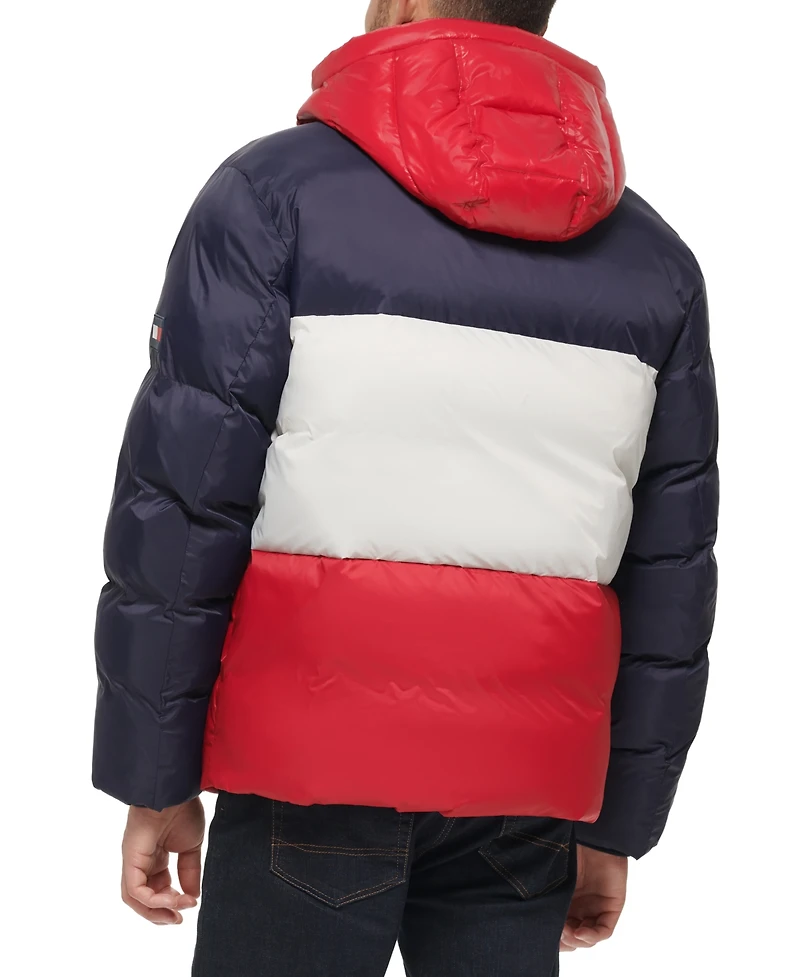 Tommy Hilfiger Men's Colorblock Performance Hooded Puffer Jacket