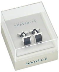 Perry Ellis Portfolio Men's Black Square Cufflinks