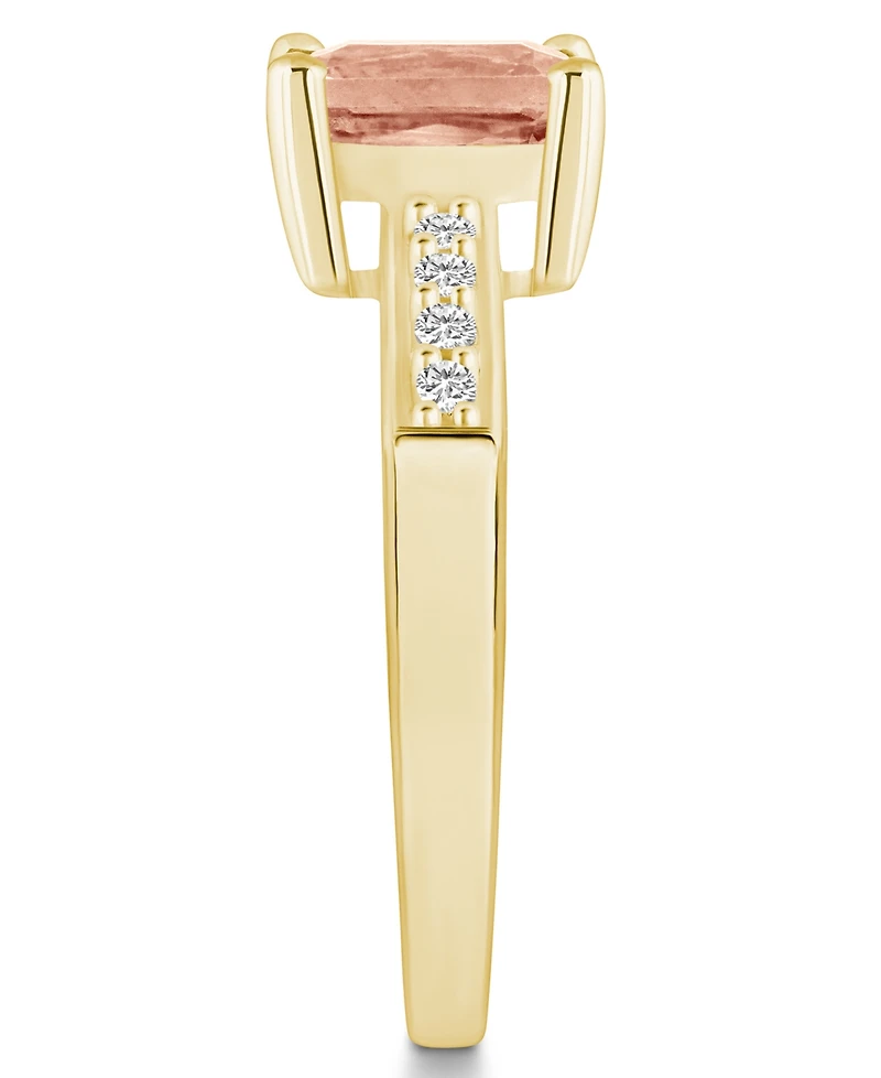 Morganite (1-3/8 ct .t.w.) and Diamond (1/8 Ring 14K Yellow Gold