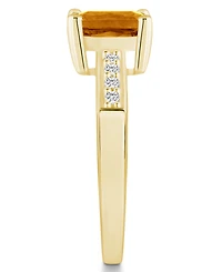 Citrine (1-5/8 ct .t.w.) and Diamond (1/8 Ring 14K Yellow Gold
