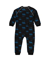 Toddler Boys and Girls Black Carolina Panthers Piped Raglan Full-Zip Jumper