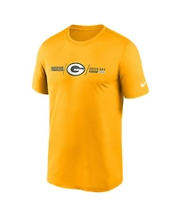 Men's Nike Gold Green Bay Packers Horizontal Lockup Legend T-shirt