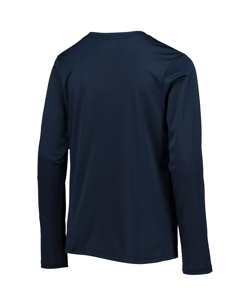 Big Boys Columbia Navy and White Dallas Cowboys Terminal Tackle Omni-Shade Long Sleeve T-shirt