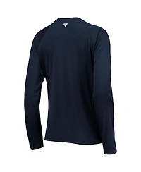 Women's Columbia Navy and White Dallas Cowboys Tidal Omni-Shade Raglan Long Sleeve T-shirt