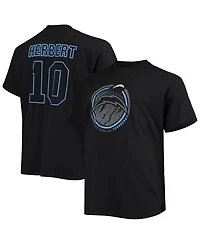 Men's Fanatics Justin Herbert Black Los Angeles Chargers Big and Tall Color Pop Name and Number T-shirt