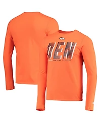 Men's New Era Orange Denver Broncos Combine Authentic Static Abbreviation Long Sleeve T-shirt