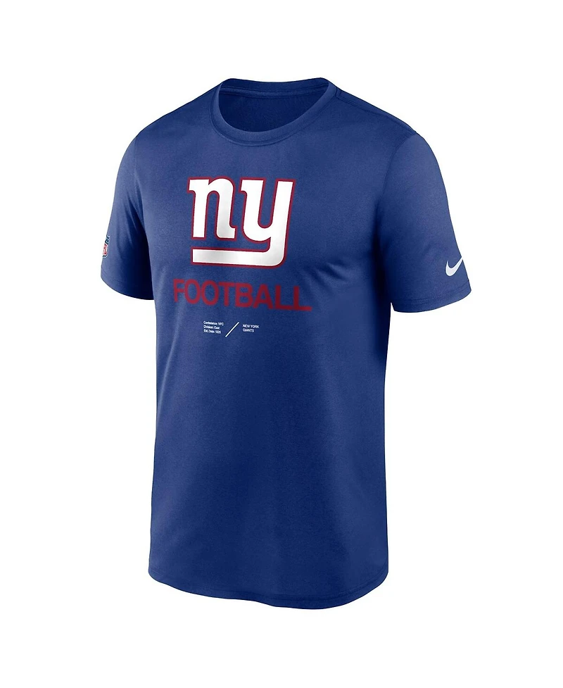 Men's Nike Royal New York Giants Infographic Performance T-shirt