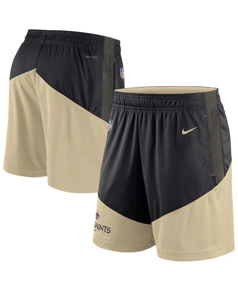 Men's Nike Black, Gold New Orleans Saints Primary Lockup Performance Shorts