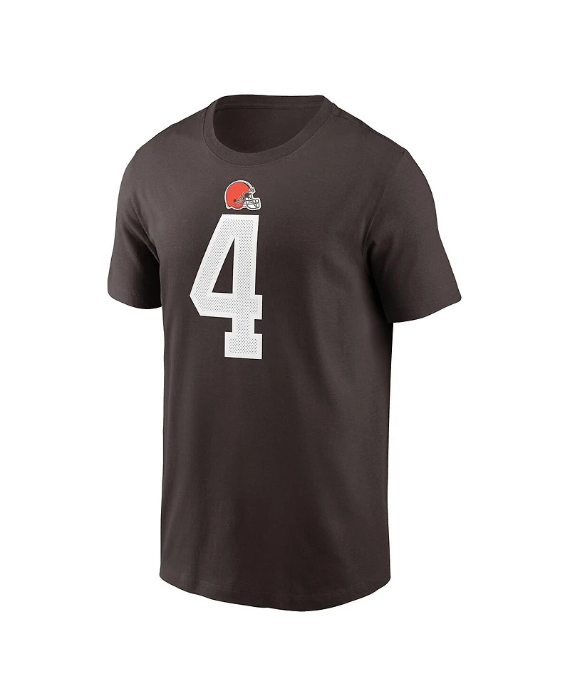 Men's Nike Deshaun Watson Brown Cleveland Browns Player Name & Number T-shirt