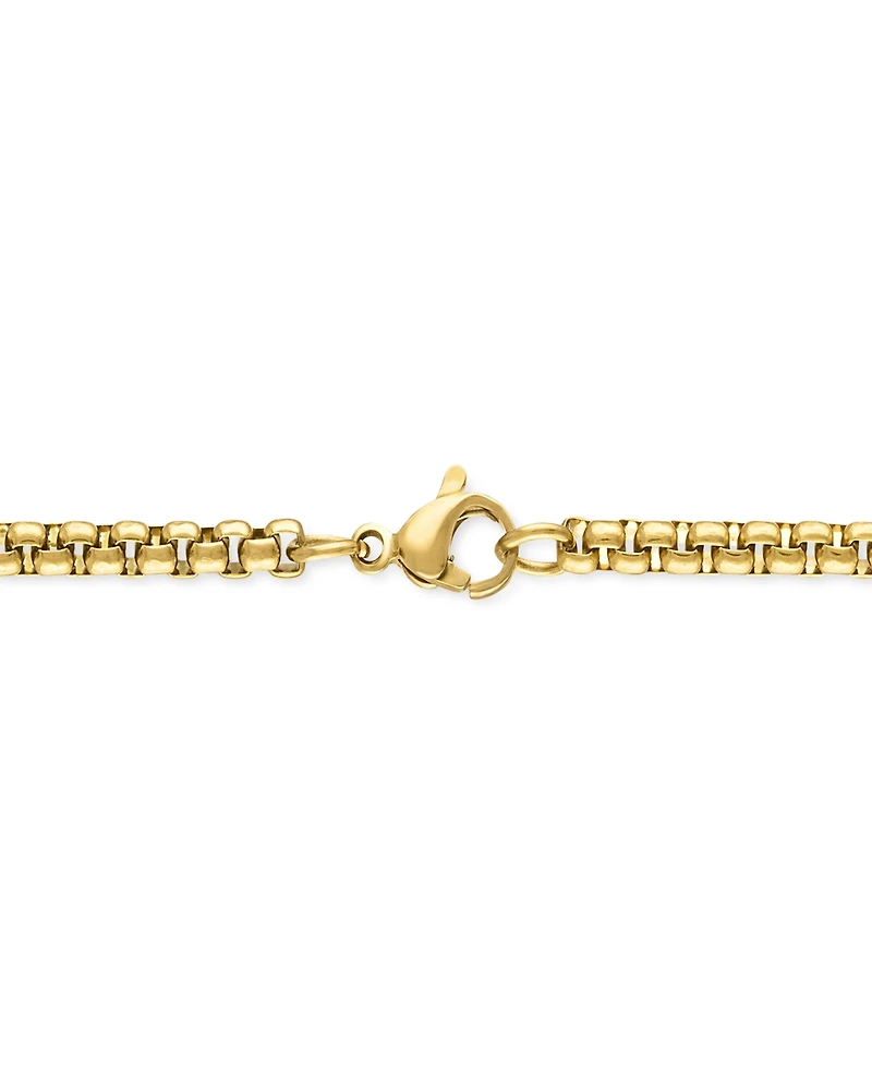 Men's Diamond Cross Oval 22" Pendant Necklace Black & Gold-Tone Ion-Plated Stainless Steel