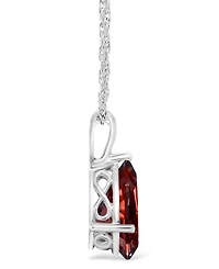Macy's Garnet (3-1/3 ct. t.w.) Pendant Necklace in 14K White Gold