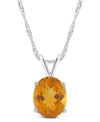 Macy's Citrine (2-1/2 ct. t.w.) Pendant Necklace in 14K White Gold