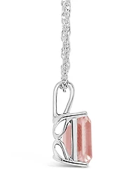 Macy's Morganite (3 ct. t.w.) Pendant Necklace in 14K White Gold