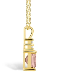 Macy's Morganite (2 Ct. T.w.) and Diamond (1/10 Ct. T.w.) Pendant Necklace in 14K Yellow Gold