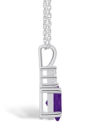 Macy's Amethyst (1-1/5 Ct. T.w.) and Diamond (1/10 Ct. T.w.) Pendant Necklace in 14K White Gold