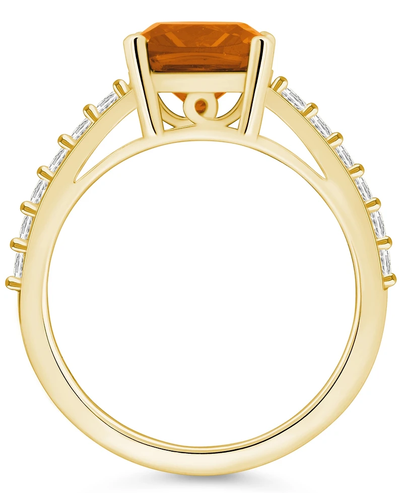 Macy's Citrine (2 Ct. T.w.) and Diamond (1/3 Ring 14K Yellow Gold