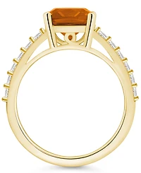 Macy's Citrine (2 Ct. T.w.) and Diamond (1/3 Ring 14K Yellow Gold