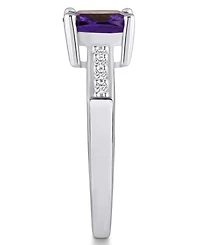 Macy's Amethyst and Diamond Ring (2 ct.t.w 1/8 ct.t.w) 14K White Gold